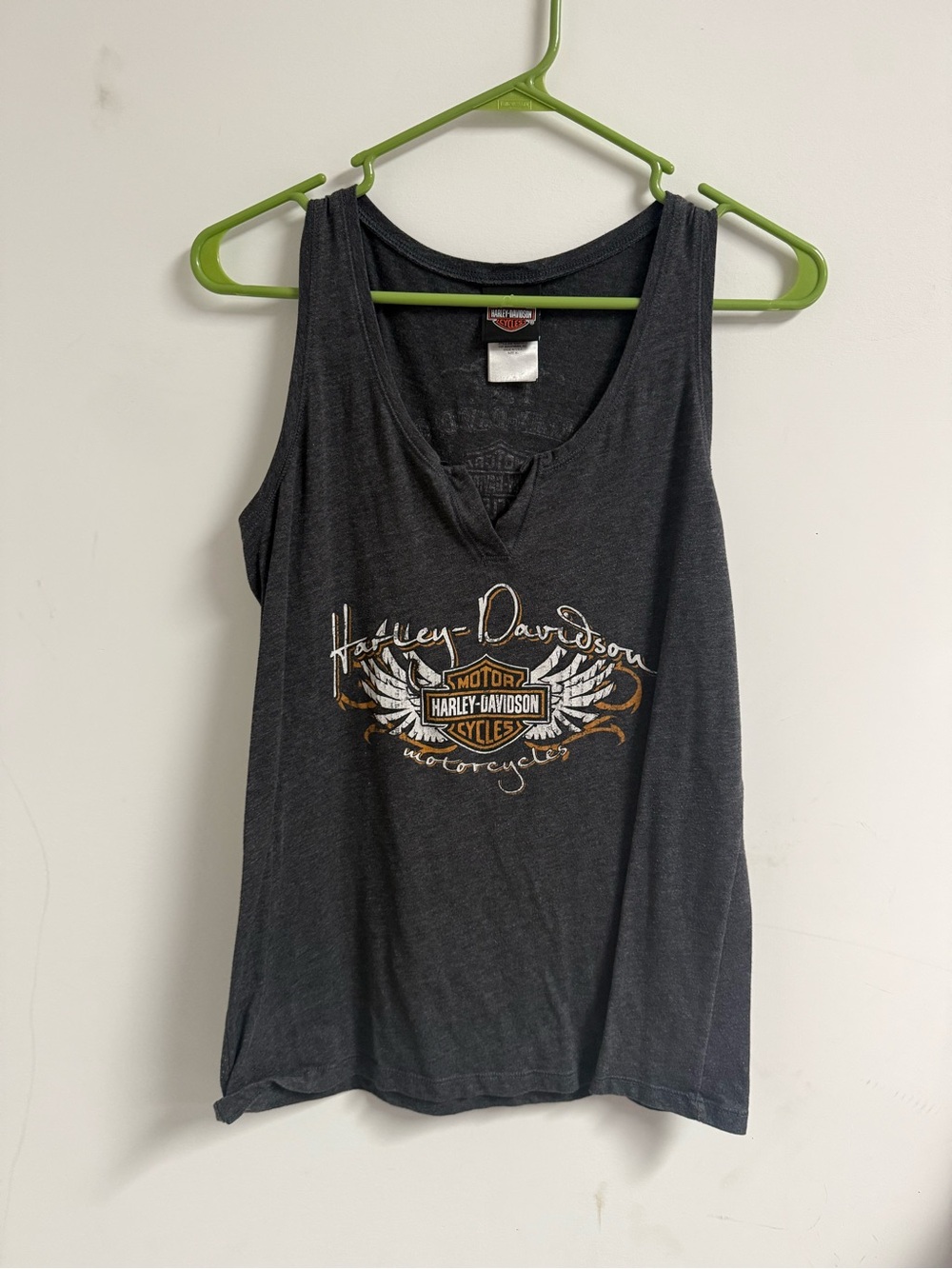 Harley-Davidson Women's Charcoal Graphic Tank with Winged Logo